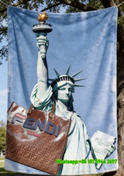 Fendi Statue of Liberty Roma Tote Print Flannel Sofa Throw Blanket – Playful IMG_9382